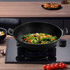 Cast Iron Frying Pan with Loop Handles Cooking Wok Deep Griddle Skillet Soup Pot