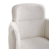 White Teddy Velvet Vanity Chair Swivel Desk Chair For Home Office, Metal Legs