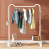 Black Metal Clothes Rail Rack Garment Stand Corner Open Wardrobe with Shelf