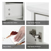 Bathroom Storage Cabinet 3 Tier White with Adjistable Shelves Standing Floor