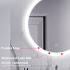 Round LED Bathroom Mirror with Demister Pad Touch Switch Illuminated Light 600mm