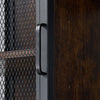 Industrial Wooden Cabinet Storage Sideboard Mesh Door Kitchen Hallway Organizer