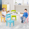 Children Wooden Table and 4 Chairs Set Activity Desk Set Colorful