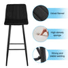 Set of 2 Velvet Bar Stools Chairs High Back Footrest Backrest Metal Legs Pub