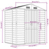 Vopese Garden Shed Brown 191x130x198 Galvanised Steel, Storage Shed Metal R4G8