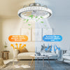 LED Crystal Ceiling Fan Light Dimmable Fan Ceiling Lamp Quiet W/ Remote Control
