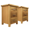 Oak 3 Drawer Bedside Cabinets – Matching Pair Oak Bedside Tables Fully Built