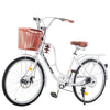 26 inch Wheels Adult City Bike Ladies Women Bicycle Vintage with Basket Cycle UK