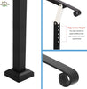 Handrails for Outdoor Steps, Wrought Iron Handrail Fit 0 to 3 Steps Outdoor