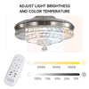 42'' LED Ceiling Fan Light Luxury Crystal Chandelier Dimmable 3-Color w/Remote