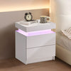 Modern White High Gloss Table Side Table Coffee Table Display with LED Light UK