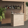 Rustic Pine Wooden Garden Mini Bar Home Drinks Bar Counter Table Reception Desk