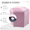 Velvet Round Ottoman Stool Sofa Padded Pouffe Foot Stool Dressing Table Chair