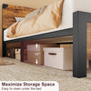King Size Bed Frame Platform with Adjustable Wood Headboard
