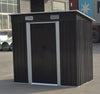 4X6FT Garden Metal Shed Pent Roof With Free Foundation Base Storage House Grey