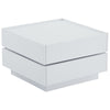 Coffee Table 360° Rotating Modern Square Table With 2 Drawers Storage White