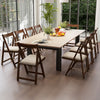 Foldable Dining Chair Set of 4 Accent Armless Kitchen Chair-Walnut