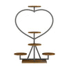Strong Metal Plant Rack Floor Heart Shape Garden Flower Stand with 5 Pot Holders