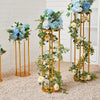 Electroplated Gold Metal Frame Flower Stand Wedding Centerpiece Stage Prop Deco
