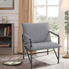 Modern Armchair Lazy Sofa Linen Fabric Chair Garden Outdoor Leisure Relax Lounge