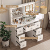 Vanity Makeup Desk Set With LED Light Mirror and 7 Drawers Dressing Table White