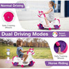 12V Electric Car Ride On Car Horse Riding Mode Music Unicorn Toy-Rose