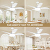 Smilesun Ceiling Fan with Light 52'' Remote 6 Speeds 3 Colors 48W LED 5 Blades