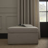 Dusk Soho Natural Linen Look Fabric Ottoman Storage Pouffe RRP £299