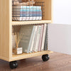Office Home Bookshelf Storage Rack Magazine Document Holder Bookcase & Pulleys