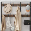 Large Rustic Coat Rack Stand Hall Tree with 12 Hooks and Shoe Bench Metal Frame