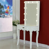 HOLLYWOOD STYLE LIGHTED VANITY MAKEUP MIRROR DRESSING TABLE 10 LED BULBS+ DRAWER