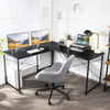 L-Shaped Corner Computer Desk Reversible Study Writing Desk 2-Person Workstation