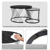Round Coffee Table Set of 2 Stacking Side End Table Nesting Tables Marble Effect
