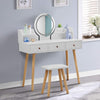 Modern Dressing Table with LED Lights Mirror White Vanity Make up Desk