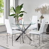 90cm Clear Tempered Glass Dining Round Coffee Dinner Table Kitchen Office Home