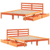 Bed Frame with Drawers Wax Brown 120x200 Solid Wood Pine M8C9