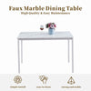 4x Grey Faux Leather Dining Chairs&White Marble MDF Top Dining Table Diningroom