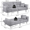 Modern Fabric Sofa Bed 3 Seater Click Clack Living Room Recliner Couch Sofa Grey