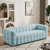 Teddy Fleece Fabric 3 Seater Sofa Loveseat Couch with 2 Pillow