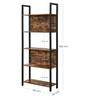 Tall Industrial Bookcase Vintage Display Unit Rustic Slim Storage Shelf Cabinet