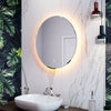 Round LED Bathroom Wall Mirror with Demister Pad Illuminated Warm Lights 600x600