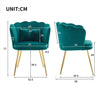 Tub Chair Accent Chair Curved Back Velvet Upholstered Armchair metal Legs Green
