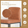 2Pcs Bar Stools Counter Bar Stools with Back PU Leather Upholstered Bar Chairs