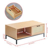 Modern Rattan Coffee Table with Drawer & Storage for Living Room Center Table