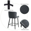 2 pcs Faux Leather / Velvet Bar Stools Diamond Design Soft Upholstered Seat Back