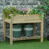Raised Garden Bed with Legs and Storage Shelf Elevated Wooden Planter Box