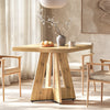 Square Dining Table for 4, 80cm Farmhouse Small Kitchen Table with Pedestal Base