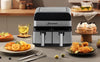 Modern Double Basket Air Fryer Large Digital 9 L Dual with Timer Kitchen Cooking