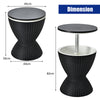 2-in-1 Cool Bar Table 30L Outdoor Beer Wine Ice Bucket Patio Ice Cooler Black