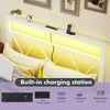 4ft6 Heavy Duty Metal Bed Frames with LED Light Headboard & Charging Socket Vjdm